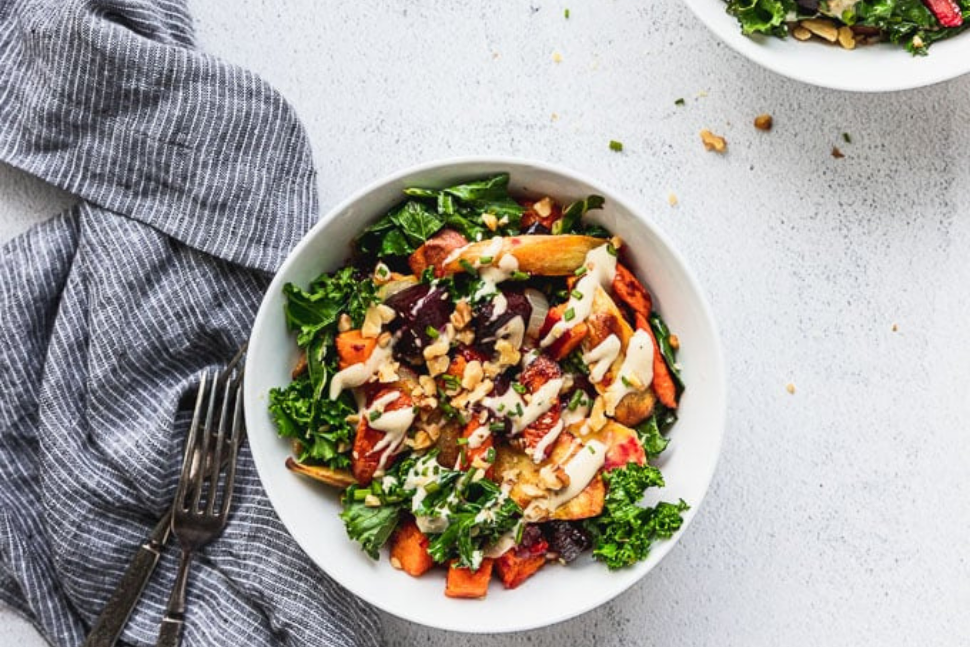 Roasted Root Veggie Bowl with Lemon-Tahini Drizzle - Wholesome Nomad
